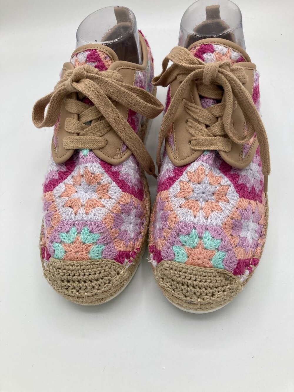 WOMENS BOHO  CROCHET ESPADRILLE SNEAKERS 9 M
